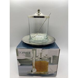 TOWLE SILVERSMITHS SILVERPLATED 4 PIECE JAM JAR~LID~SAUCER~SPOON SET